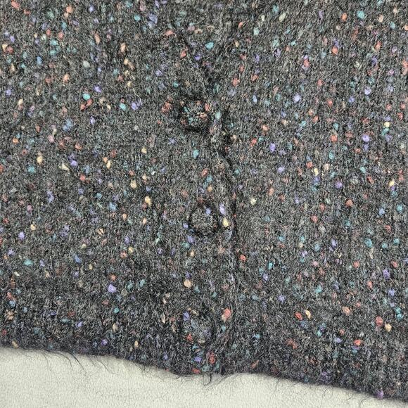 Vintage Cape Isle Knitters Cardigan Sweater Womens L Mohair Blend Flecked Button - Picture 2 of 12